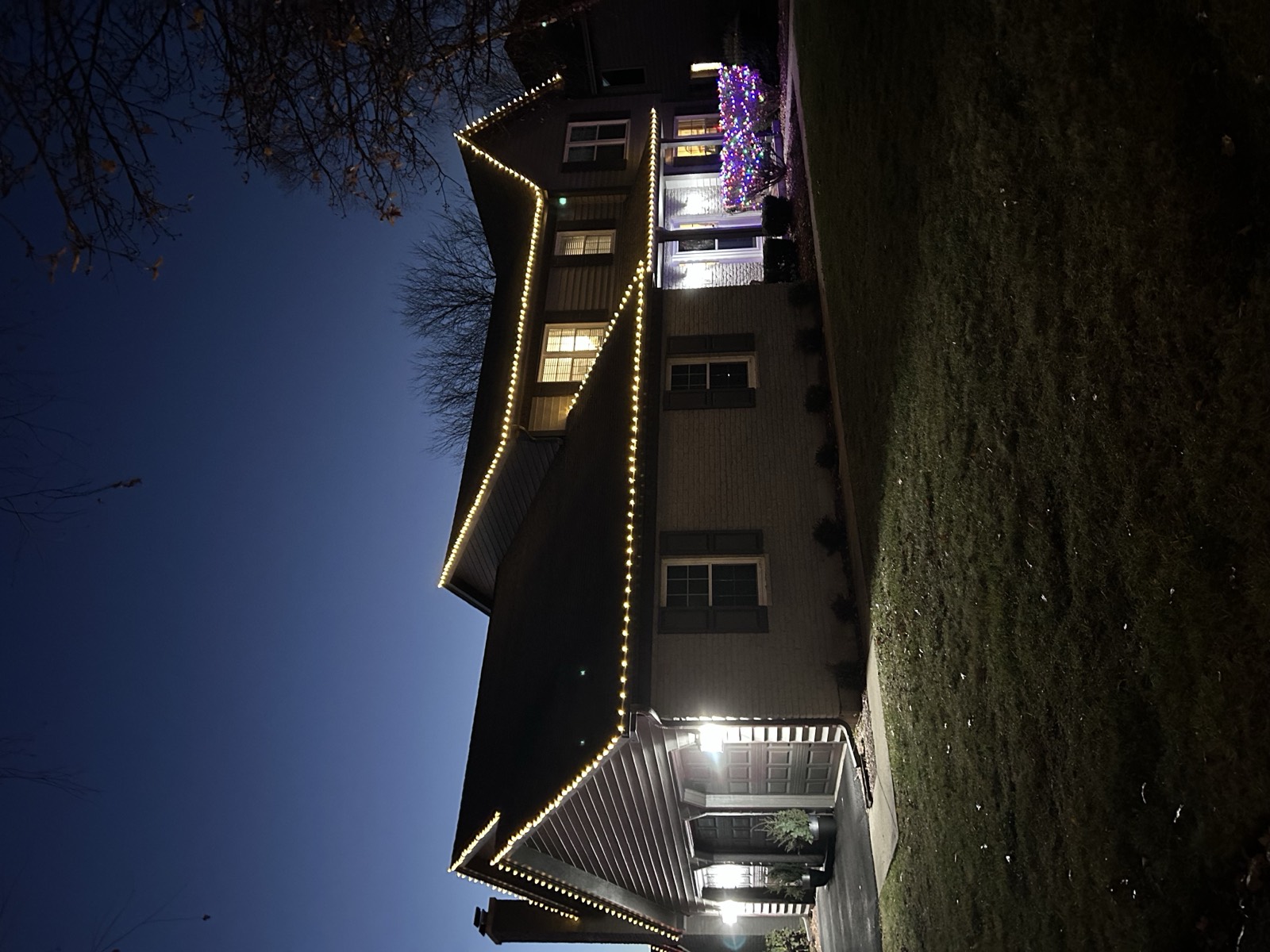 Holiday lights on a home in the western suburbs